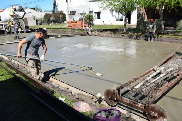 9 de julio. Trabajos de pavimentación en la ciudad