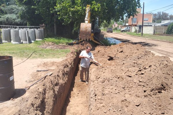 9 de julio. Se ejecutan importantes obras de desagües pluviales